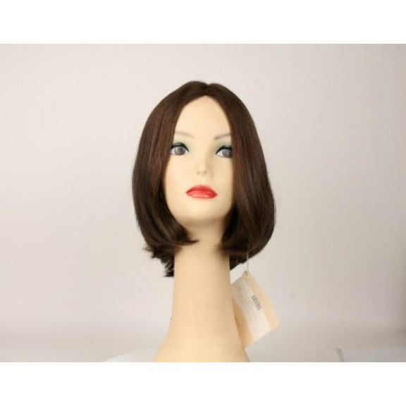 European Human Hair Freeda Wig Liberty Brown With Reddish Highlights Skin Top Size S