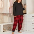 thumbnail image 6 of ZRBYWB Pajamas For Women Plus Size Grid Print Loungewear Long Pants Two Piece Set Women Pajama Set, 6 of 8