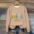 thumbnail image 2 of DianGeFu Womens Sweatshirts Print Long Sleeve Round Neck for 2025 Christmas (Khaki,XXXL), 2 of 4