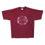 Mogul Yoga Tee Shirt Maroon Elephant Print Boho Summer T-Shirts
