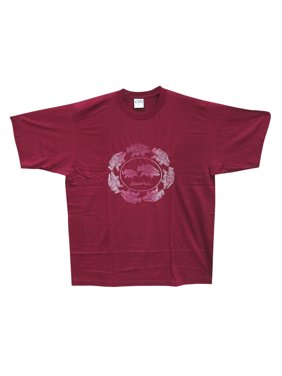 Mogul Yoga Tee Shirt Maroon Elephant Print Boho Summer T-Shirts