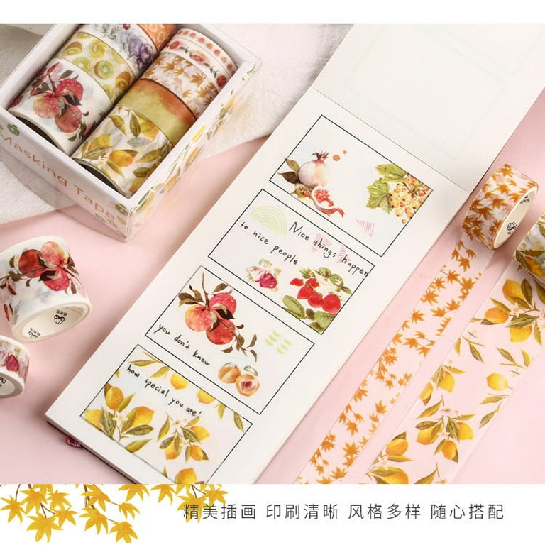 10Pcs/Set Cute Plant Leaves Washi Tape Kawaii Flower Masking Tape Whale  Decorative Tape For Sticker Scrapbooking DIY Photo Album 