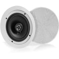 thumbnail image 1 of Pyle 5.25” Pair Bluetooth Flush Mount In-wall In-ceiling 2-Way Speaker System Quick Connections Changeable Round/Square Grill Polypropylene Cone & Polymer Tweeter Stereo Sound 150 Watt (PDICBT552RD), 1 of 4