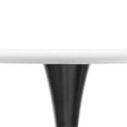 thumbnail image 3 of LeisureMod Round Dining Table Modern 35" MDF Wood Tabletop with White Steel Pedestal Base for Kitchen and Living Room Bristol Series in Black, 3 of 10