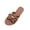 Brown, variant on Summer Slippers Women Color Matching Round Head Fashion Metal Design Flat Casual Sandals Comfortable Outdoor Beach Daily Shoes, Black, 40