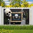 thumbnail image 3 of Floral Design Skull Banner Decorative Day of the Dead Celebration for Holiday Event Indoor Decoration Party Background, 3 of 9
