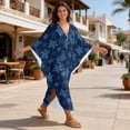 thumbnail image 5 of DISNIMO Sea Turtle Print Kaftan Dresses for Women V-Neck Batwing Sleeve Swimsuit Cover Up Plus Size Caftan Dress Beach Cover Up Loose Fit Bathing Suit Coverups, 5 of 7