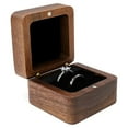 thumbnail image 1 of Visland Ring Box Square Portable Wood Vintage Design Earring Box for Wedding, 1 of 8
