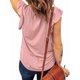 thumbnail image 3 of Blusa Informal de Verano con Volantes y Corta para Mujer, Cuello en V, Elegante, para Oficina, Rosa, XXL, 3 of 7