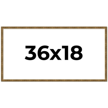 36x18 Frame Gold Picture Frame - Complete Modern Photo Frame Includes UV Acrylic Shatter Guard