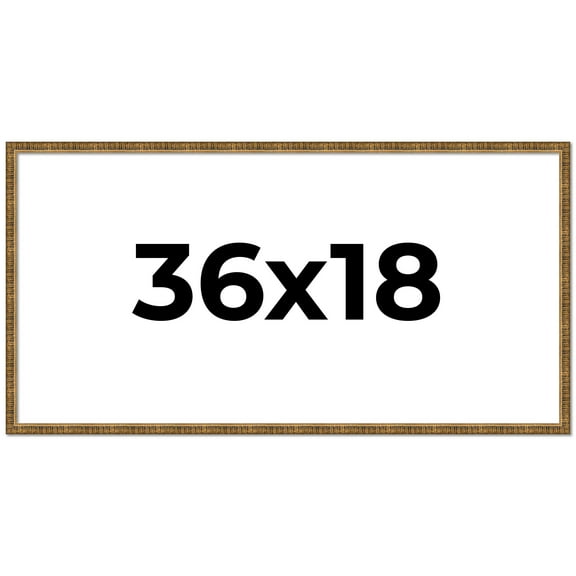 36x18 Frame Gold Picture Frame - Complete Modern Photo Frame Includes UV Acrylic Shatter Guard