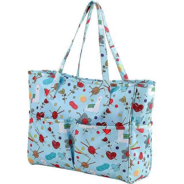 Bolsa de artesanía para punto de cruz de punto de ganchillo, bolsa de mano para proyecto de bordado, agujas de tejer o herramientas de pintura de diamantes, bolsas de tejer hilo St LingWen 8390612756412