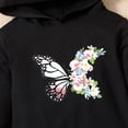 thumbnail image 4 of Girls 2Pcs Outfit Set Children Long Sleeved Hoodie Pants Cute Casual Set for 6-24 Months 2T 3T 4T 5T 6T Children Black,3-4 Years, 4 of 9
