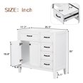 thumbnail image 3 of 36 Inch Bathroom Vanity Base Cabinet No Sink with 3 Drawers & Double Door Storage, Solid Wood Frame & MDF Construction, Water-Resistant White Finish for Modern Bathrooms, 3 of 9