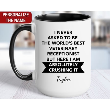 Veterinary Receptionist Personalized Mug Worldamp39s Best Veterinary Receptionist Mug Cust