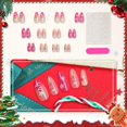 thumbnail image 2 of Uñas postizas adhesivas Hrnsnails almendra medianas diseño navideño, 2 of 6