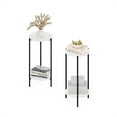 thumbnail image 4 of Furinno Besi 2-Tier Modern Tall Round Side End Table with Sturdy White/Black, 4 of 5