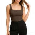 thumbnail image 4 of Sleeveless Slim-Fit Tank Top for Women Square Neck Solid Color Cami Soft Breathable Stretchy Basic Layering Top for 2026 Daily Casual Wear, 4 of 7