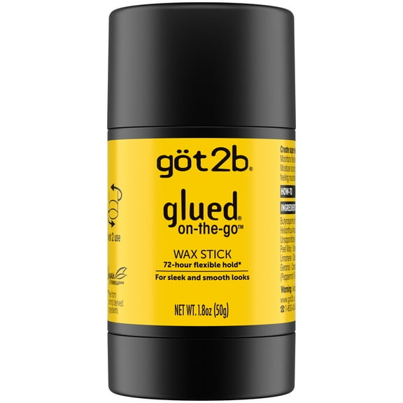 Got2b Glued On-the-Go Wax Stick, 1.8oz, Sleek and Slick Styles, Style your Hair Without the Crunch, Controls Frizz