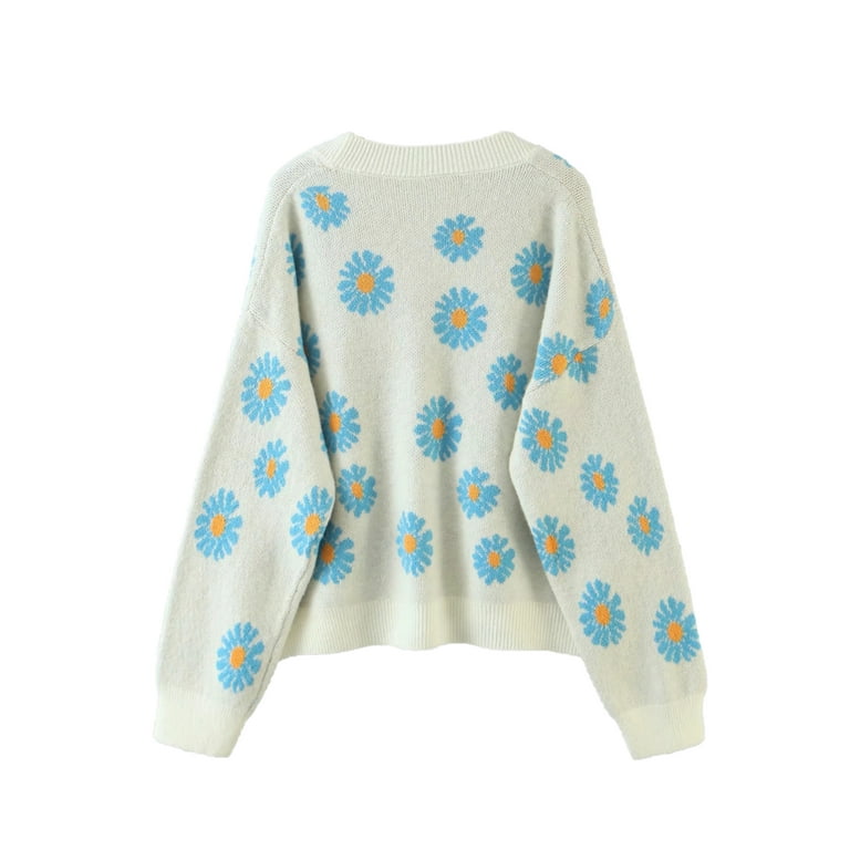 Sweet Green Floral Cardigan Sweater