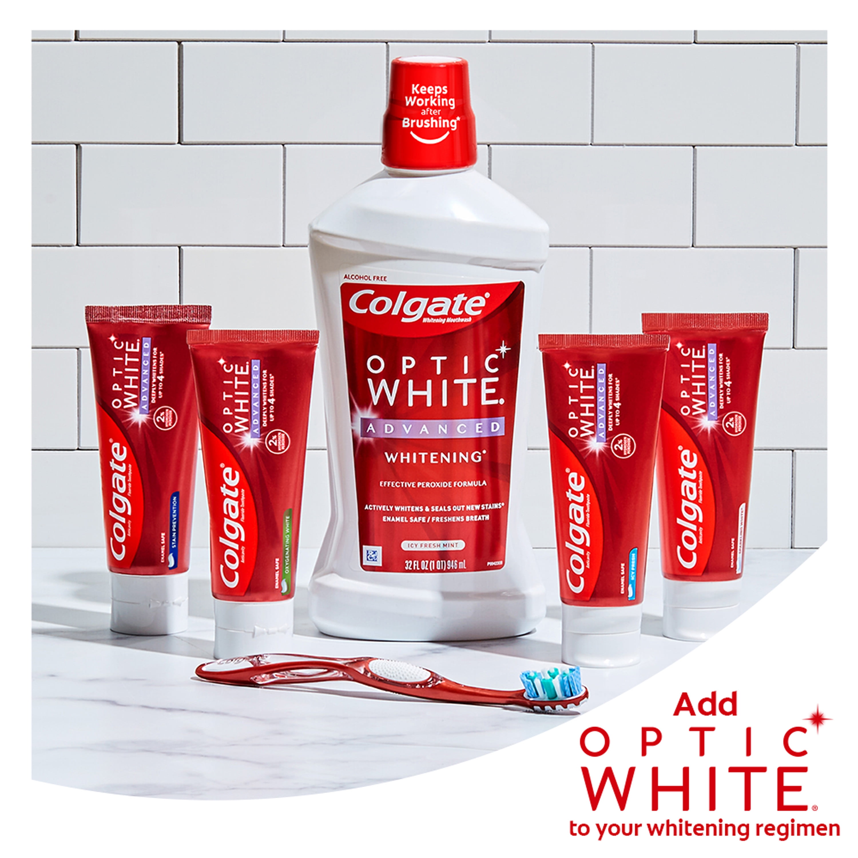 Denk vooruit Alstublieft Verdachte Colgate Optic White Advanced Teeth Whitening Toothpaste, Oxygenating White,  3.2 Oz Tube, 2 Pack - Walmart.com