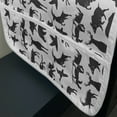 thumbnail image 3 of Deer Hunting Microwave Oven Cover, Monotone Forest Animals Pig Wild Boar Duck Deer and Goose Illustration, Water Resistant Organizer with Pockets for Kitchen, 36" x 12", Dark Grey White, by Ambesonne, 3 of 4