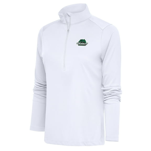 Women's Antigua White Binghamton Bearcats Tribute Digital Thermal Half-Zip Pullover Top