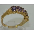 thumbnail image 4 of LBG British Made 18k Yellow Gold Natural Amethyst Womens Eternity Ring - 33 size options - Size 11.5, 4 of 7