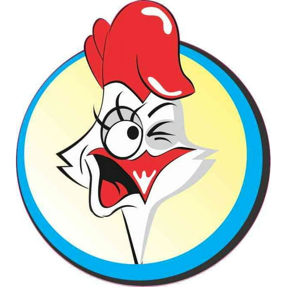 4in x 4.5in Circle Chicken Sticker Vinyl Animal Decal Vehicle Stickers