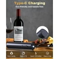 thumbnail image 6 of Quntis Electric Wine Opener Set, Rechargeable Automatic Wine Bottle Opener  with Charging Base, 2 Vacuum Stoppers, Foil Cutter & Wine Pourer for  Party Valentine's Day Gift Wedding  Hotel, 6 of 9