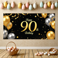 thumbnail image 6 of LUUFILx Elegant 90th Birthday Banner Party Decoration Backdrop Happy Birthday Background Golden Anniversary Celebration Photography Props Decors Supplies, 6 of 8