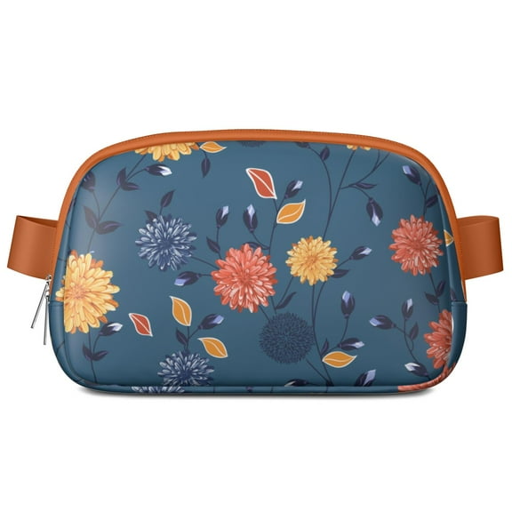 Waterproof Floral Fanny Pack - Adjustable Waist Bag with Botanical Illustration, Hands-Free for Sports & Travel
