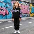 thumbnail image 2 of 4-5 Years Child Girls 2 Piece Outfits Sweatsuit Set Long Sleeve Sweatshirt Sweatpant Tracksuit Sets Print Hoodie Pants Casual Set, 2 of 9