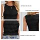 thumbnail image 3 of Camiseta sin mangas para mujer, cuello redondo, cuadros 3D, ajuste delgado, color puro, chaleco sin mangas de verano para uso diario, 3 of 7
