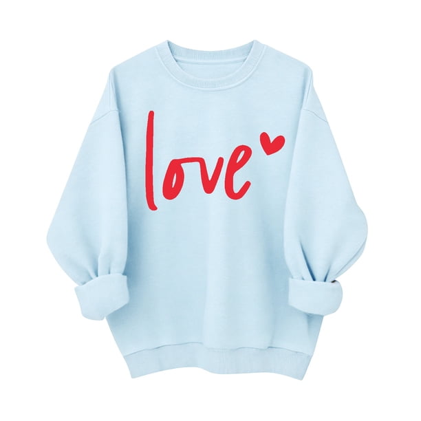 Tops de Manga Larga de las Mujeres Casual con Impresión de Moda, Sudadera de Cuello Redondo para Invierno Primavera Diaria