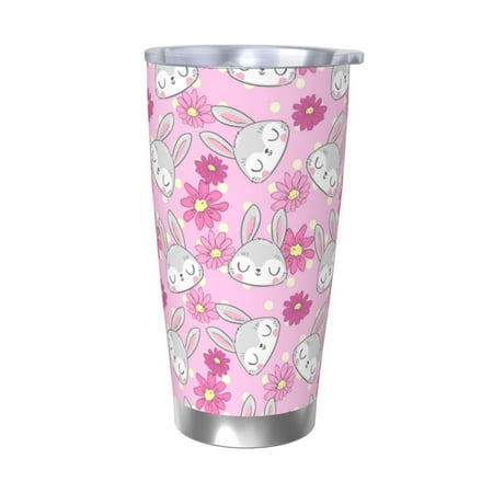 

Zeuib Sunflower Rabbit Printed 20oz Stainless Steel Insulated Car Cup Stainless Steel Thermal Cup Vacuum Insulated Leak-proof Travel Mug Cup-Without Straw