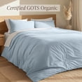 thumbnail image 3 of Bare Home Organic Cotton Duvet Cover Set, Percale Weave, Twin/Twin XL, Winter Blue, 3 of 10
