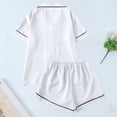 thumbnail image 4 of MVRLSH Womens Lounge Pajama Sets Heart Print Button Front Short Sleeve Shirt Matching Short Two Piece Summer Soft Comfortable Tank Tops White Size L, 4 of 4