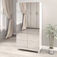 thumbnail image 3 of LUMAMIN 8-Tier Shoe Storage Cabinet,  50" Tall Shoe Cabinet Shoe Rack with 4 Mirrored Doors, Adjustable Shelves & Ventilation for Entryway, Hallway, White, 3 of 9