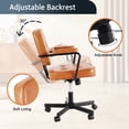 thumbnail image 3 of TPHORK Retro PU Leather Office Chair,Mid Back Swivel Task Chair with Wheels and Arms,Height and Backrest Adjustable Home Office Desk Computer Chair,Green2, 3 of 8