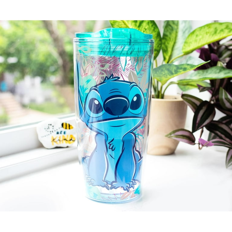 Silver Buffalo Disney Lilo & Stitch Travel Tumbler With Slide Close Lid