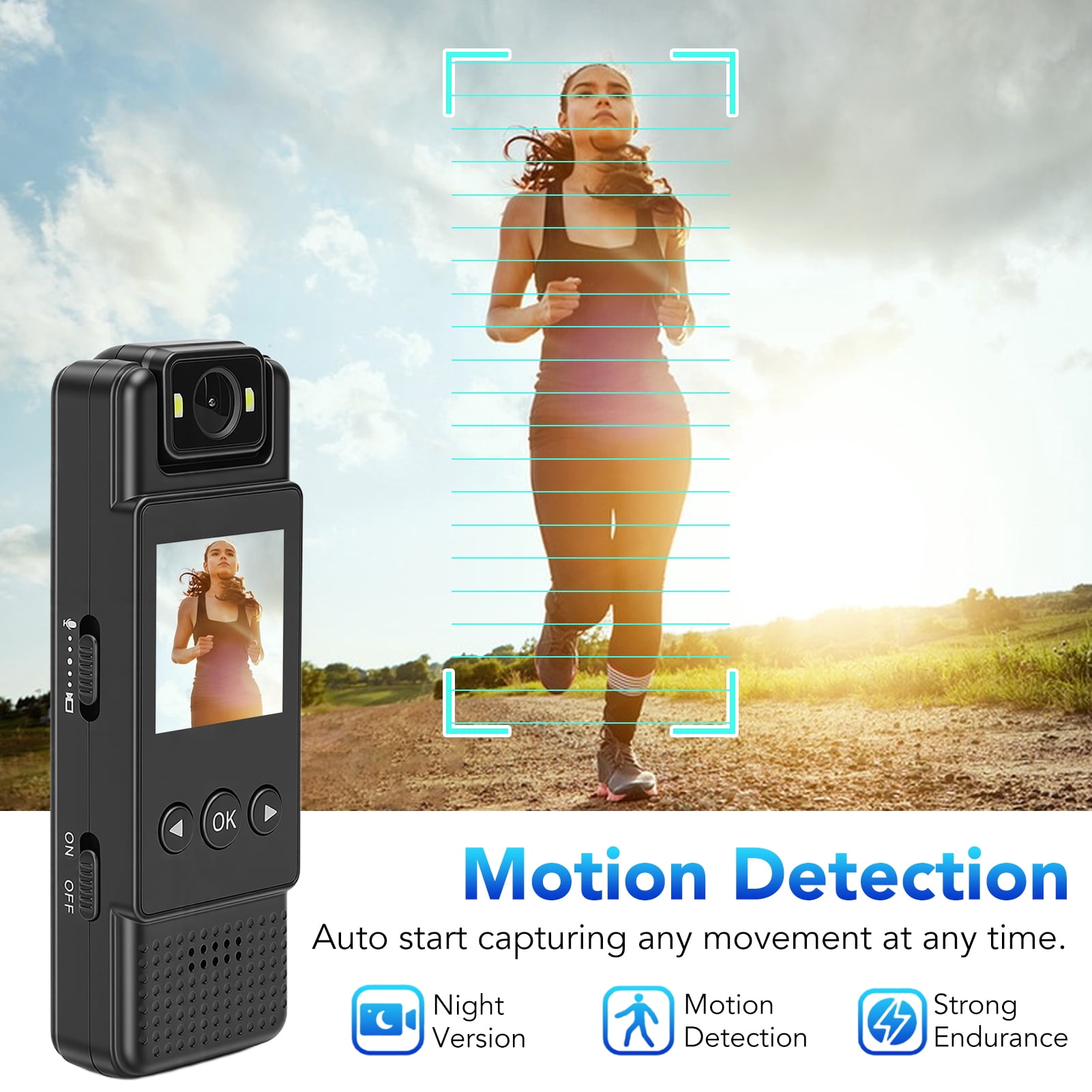 Mini Body Camera with Audio & Video Recording, Small POV Cam 1080P, Wearable Personal Portable Cameras Recorder DV w/ 64GB Card, 180° Ratatable Lens Clip Camcorder for Delivery Work Records Traveling