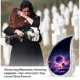 thumbnail image 3 of Purple Planet Urns For Human Ashes Adult Men - Mini Memorial Urn For Ashes Adult Women - Large Urn For Cremation - Burial Urns For Decorative - 10Inch And 3Inch, 3 of 7