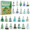 thumbnail image 2 of Mbvtdt Sea Glass Christmas Tree Advent Calendar,Sea Glass Tree,Handmade Miniature Christmas Tree Shape &24 Collectible 2D Plane Acrylic Hanging Ornaments,Holiday Surprises for Family, 2 of 6