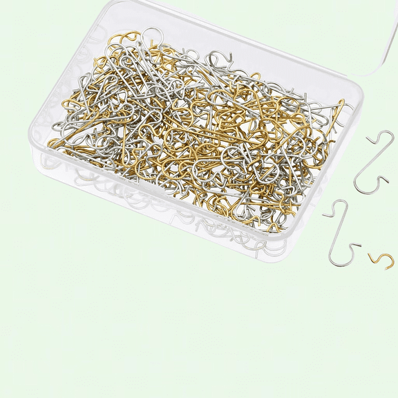 Metal Wire Ornament Hangers, Set of 201, Gold and Silver, with Storage Box