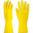 thumbnail image 4 of 3 Pack Yellow Cleaning Gloves, Professional Natural Rubber Latex Gloves, 4 of 5
