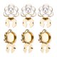 thumbnail image 1 of Uxcell 6Pcs Cubiertas de Botón, 0.91 Pulgadas Gemelos de Perla Rosa Aleación Botones Desmontables Clips Flor Clip-On Sujetadores Decorativos para Camisas de Vestir Blusas Trajes Tuxedos, Blanco-Dorado, 1 of 6