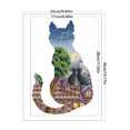 thumbnail image 2 of Hilo de Bordar Ecológico Wdftyju Kit de Punto de Cruz con Luz de Gato Impreso 14CT 25x36cm, 2 of 9