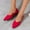 Red, variant on Bmisegm Ladies Fashion Solid Color Suede Pointed Toe Casual Shoes Shallow Flat ShoesCasual Shoes for Women Blue 40