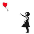 thumbnail image 1 of PEGATINA DE VINILO PARA PARED CON GLOBO DE CORAZÓN 56X29 cm, 1 of 5
